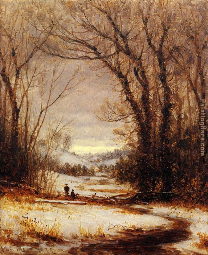 A Winter Walk painting - Sanford Robinson Gifford A Winter Walk art painting